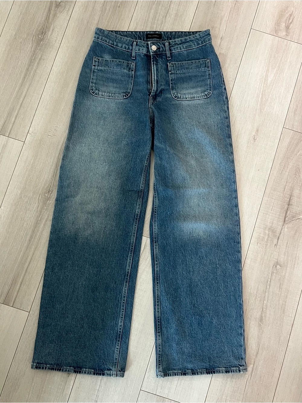 Wide Leg Women's Jeans in Dark Blue